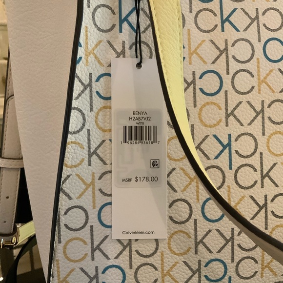 Calvin Klein Large Monogram Purse w shoulder strap & satchel handles - Picture 3 of 6